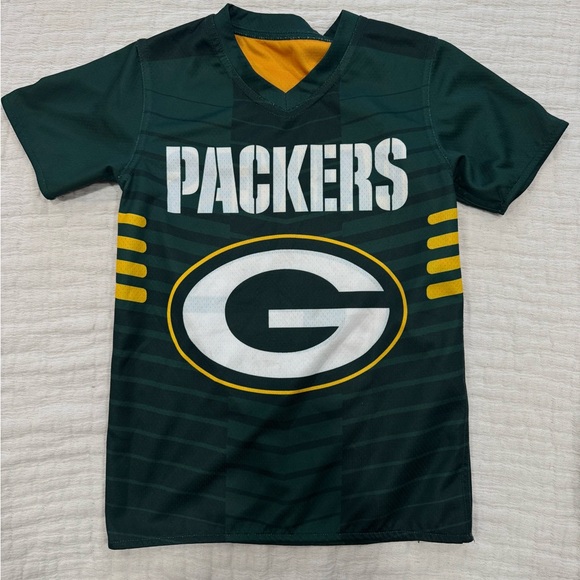 🏈 Kids Green Bay Packers Reversible NFL Flag Football Jersey – Youth Small - Picture 1 of 6